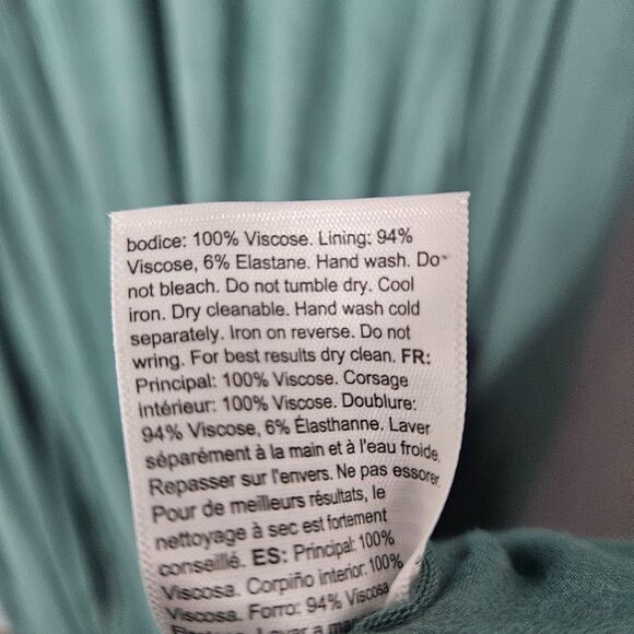 LUXE by Seraphine Maternity Nursing Dress Size 6 Green Gauze over Jersey - Picture 6 of 11